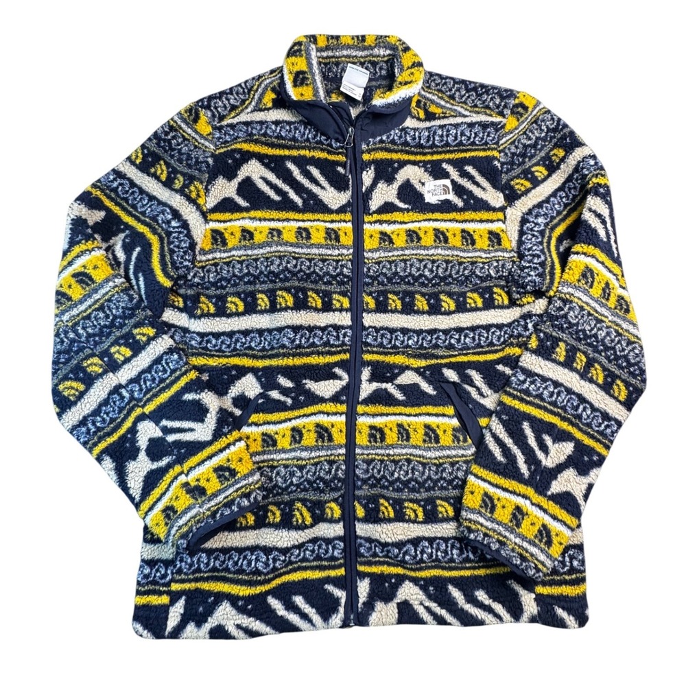 The North Face Men XL Campshire Sherpa Fleece Full Zip Jacket Aztec Tribal Print - Picture 1 of 7